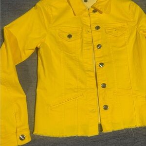 Baccini Vibrant Yellow Jacket with Silver Accents, NWOT